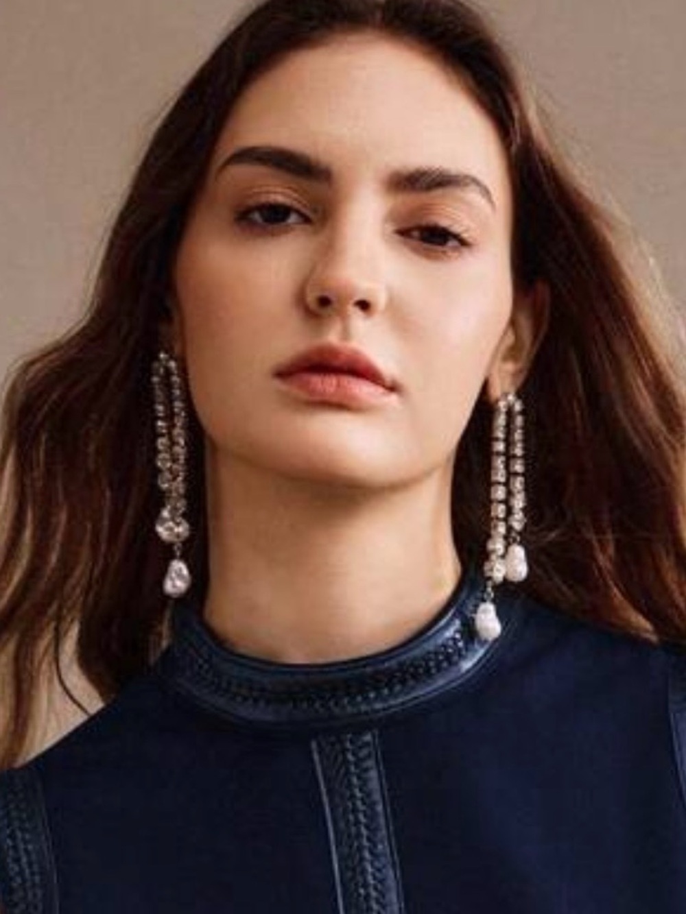 New Zara Rhinestone Crystal Drop Statement Earrings - Picture 2 of 16